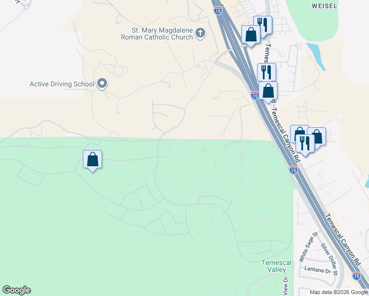 map of restaurants, bars, coffee shops, grocery stores, and more near 8471 Bedford Motor Way in Corona