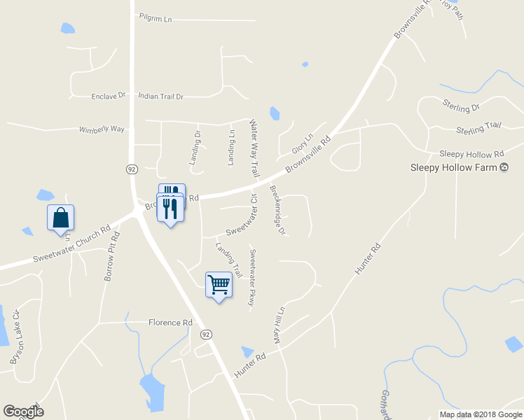map of restaurants, bars, coffee shops, grocery stores, and more near 230 Sweetwater Circle in Powder Springs