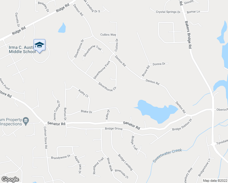 map of restaurants, bars, coffee shops, grocery stores, and more near 275 Silverthorne Circle in Douglasville
