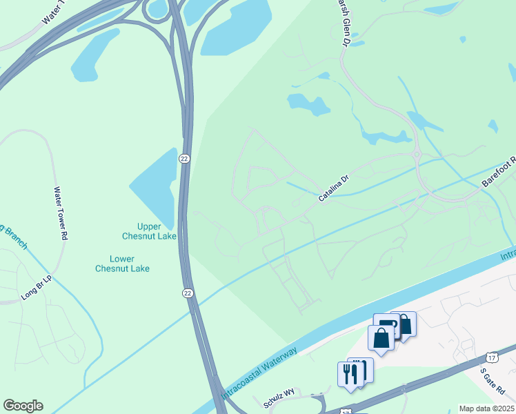 map of restaurants, bars, coffee shops, grocery stores, and more near 6172 Catalina Drive in North Myrtle Beach
