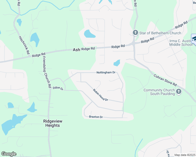 map of restaurants, bars, coffee shops, grocery stores, and more near 122 Marion Lane in Douglasville