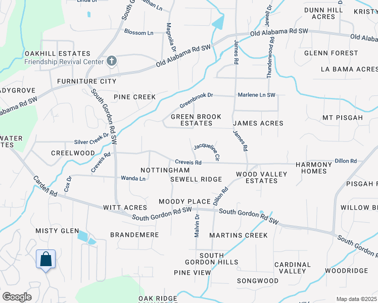 map of restaurants, bars, coffee shops, grocery stores, and more near 6344 Fitzgerald Lane in Austell