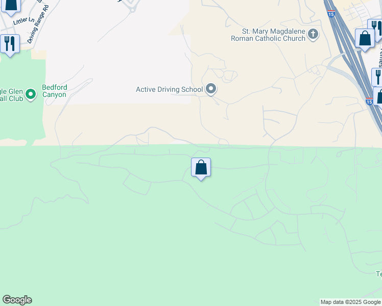 map of restaurants, bars, coffee shops, grocery stores, and more near 7986 Summer Day Drive in Corona