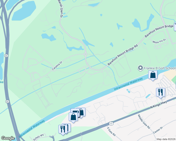 map of restaurants, bars, coffee shops, grocery stores, and more near 1133 Cypress Bend in North Myrtle Beach