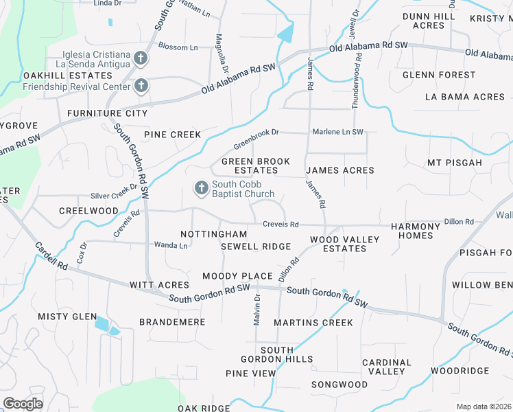 map of restaurants, bars, coffee shops, grocery stores, and more near 6357 Fitzgerald Lane in Austell