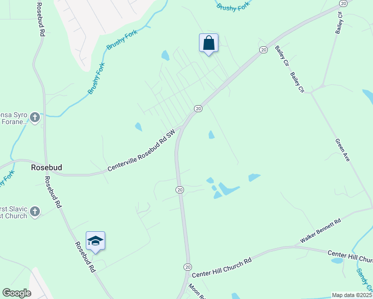 map of restaurants, bars, coffee shops, grocery stores, and more near 6200 Georgia 20 in Loganville