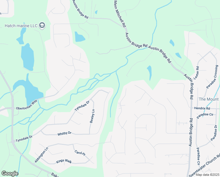 map of restaurants, bars, coffee shops, grocery stores, and more near 923 Whitby Drive in Douglasville