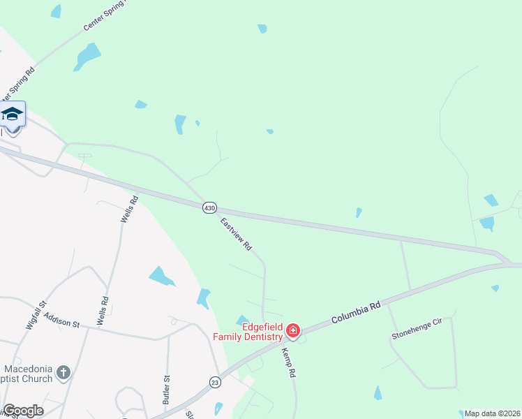 map of restaurants, bars, coffee shops, grocery stores, and more near 163 Crest Road in Edgefield