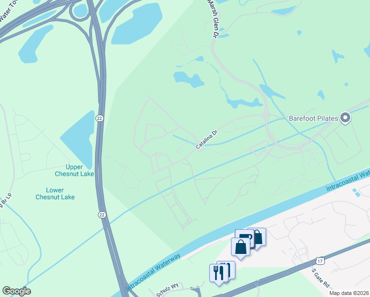 map of restaurants, bars, coffee shops, grocery stores, and more near 6172 Catalina Drive in North Myrtle Beach