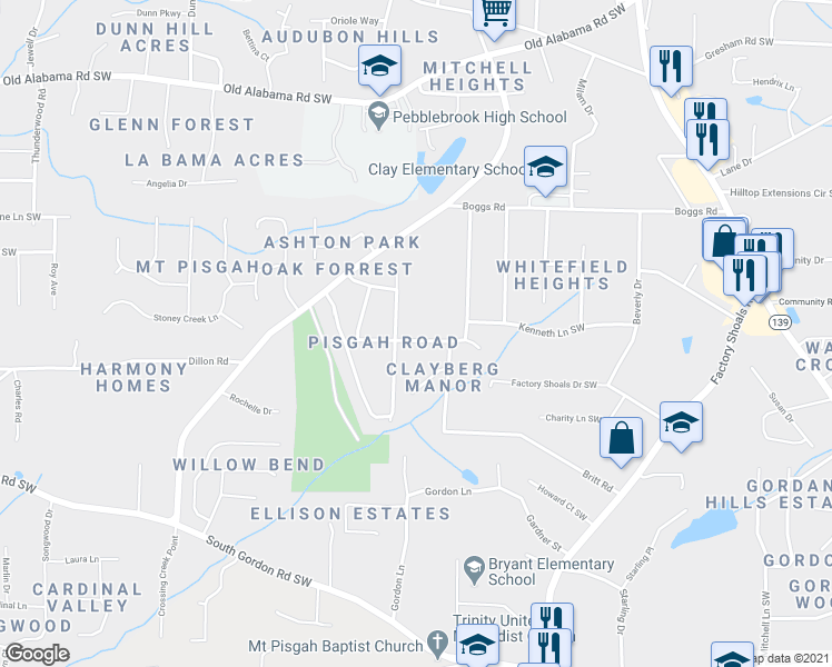 map of restaurants, bars, coffee shops, grocery stores, and more near 894 Orris Lane in Mableton