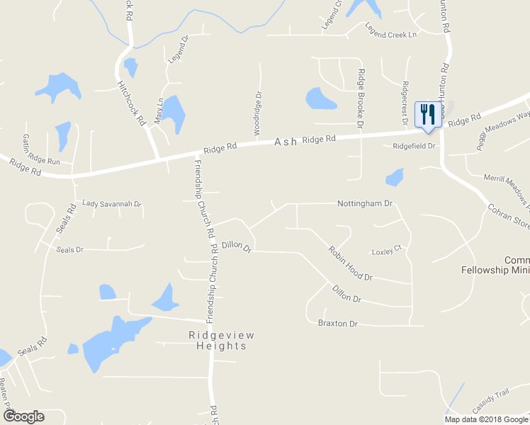 map of restaurants, bars, coffee shops, grocery stores, and more near 87 Nottingham Drive in Douglasville