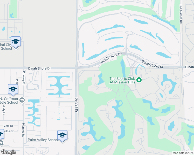 map of restaurants, bars, coffee shops, grocery stores, and more near 652 Hospitality Drive in Rancho Mirage