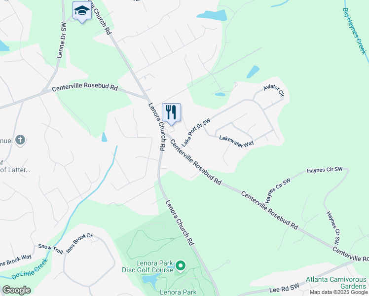 map of restaurants, bars, coffee shops, grocery stores, and more near 4023 Port Springs Trail SW in Snellville