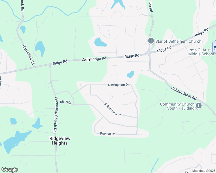 map of restaurants, bars, coffee shops, grocery stores, and more near 350 Nottingham Drive in Douglasville
