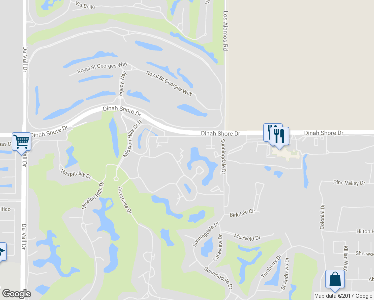 map of restaurants, bars, coffee shops, grocery stores, and more near 366 Wimbledon Drive in Rancho Mirage