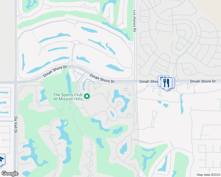 map of restaurants, bars, coffee shops, grocery stores, and more near 343 Forest Hills Drive in Rancho Mirage