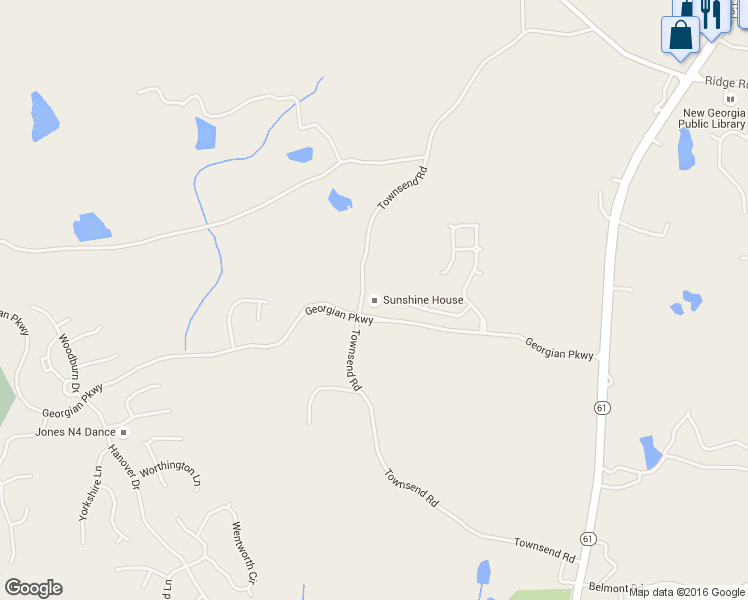 map of restaurants, bars, coffee shops, grocery stores, and more near 989 Townsend Road in Villa Rica