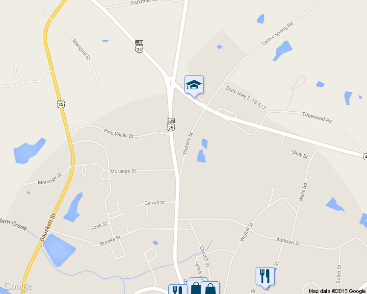 map of restaurants, bars, coffee shops, grocery stores, and more near 227 Pickens Street in Edgefield