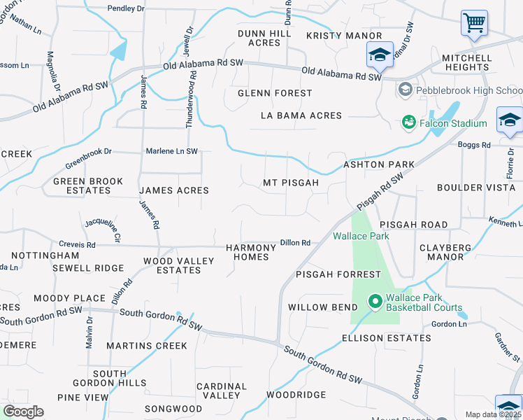 map of restaurants, bars, coffee shops, grocery stores, and more near 1000 Stoney Creek Lane in Austell