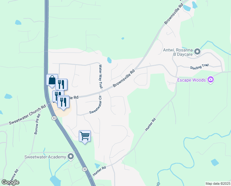 map of restaurants, bars, coffee shops, grocery stores, and more near 37 Breckenridge Ln in Powder Springs