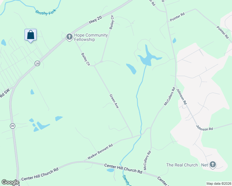 map of restaurants, bars, coffee shops, grocery stores, and more near 3805 Green Avenue in Loganville