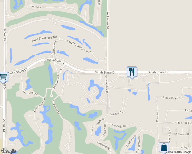 map of restaurants, bars, coffee shops, grocery stores, and more near 407 Forest Hills Drive in Rancho Mirage
