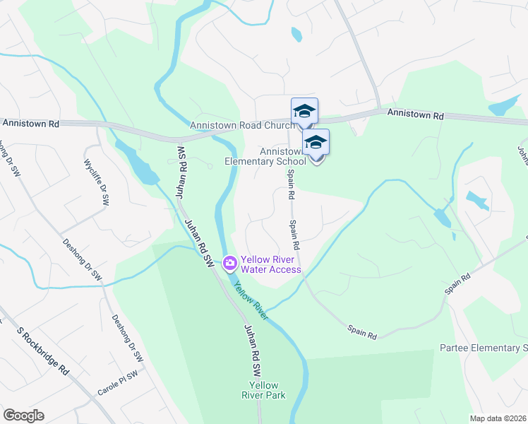 map of restaurants, bars, coffee shops, grocery stores, and more near 4675 Riversound Drive in Snellville