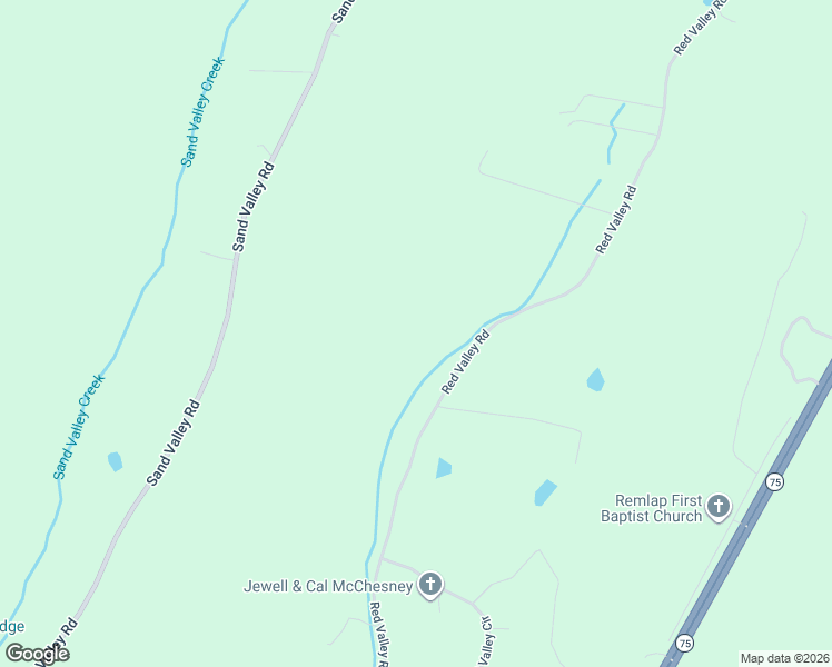 map of restaurants, bars, coffee shops, grocery stores, and more near 1775 Red Valley Road in Remlap