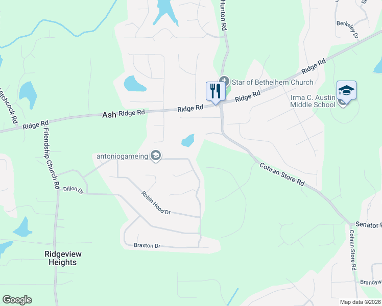 map of restaurants, bars, coffee shops, grocery stores, and more near 547 Nottingham Drive in Douglasville
