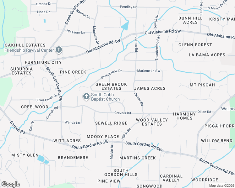 map of restaurants, bars, coffee shops, grocery stores, and more near 1531 Withmoor Terrace in Austell