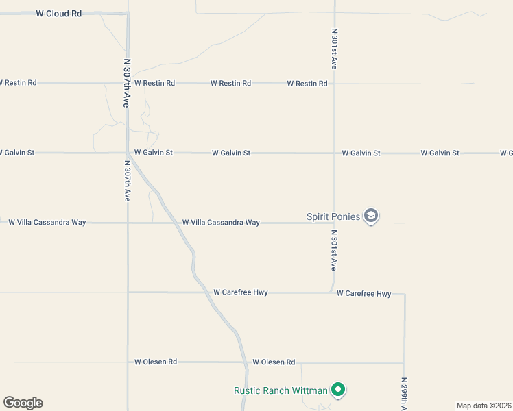 map of restaurants, bars, coffee shops, grocery stores, and more near 30280 West Villa Cassandra Way in Wickenburg