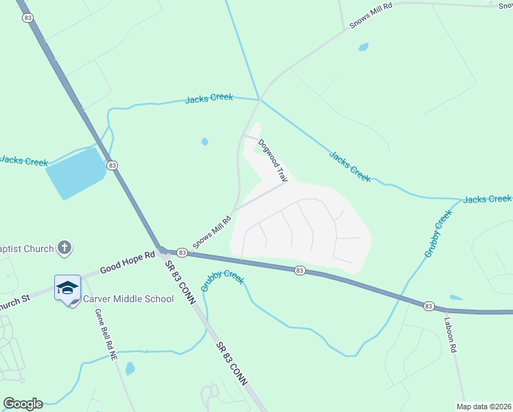 map of restaurants, bars, coffee shops, grocery stores, and more near 1627 Dogwood Trail in Monroe