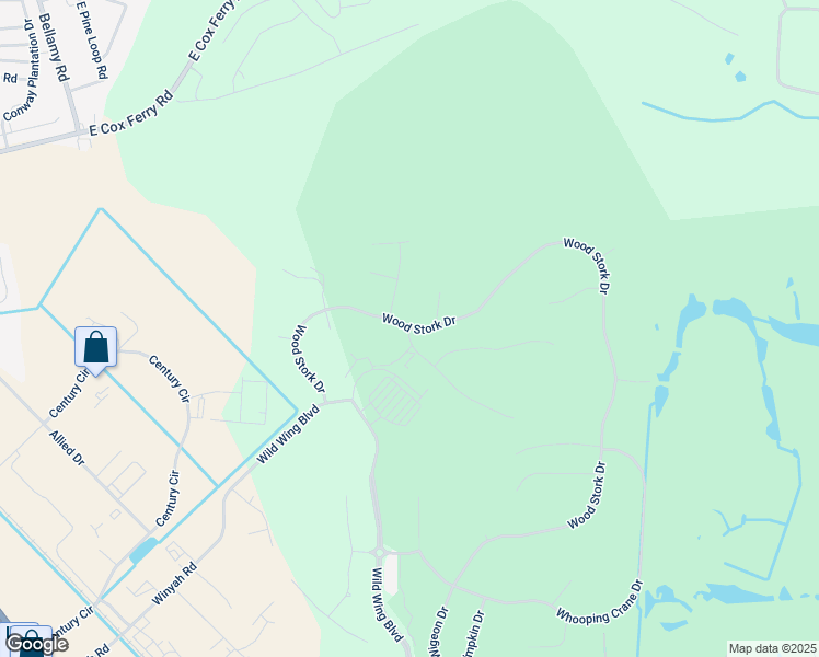 map of restaurants, bars, coffee shops, grocery stores, and more near 1001 Pochard Drive in Conway