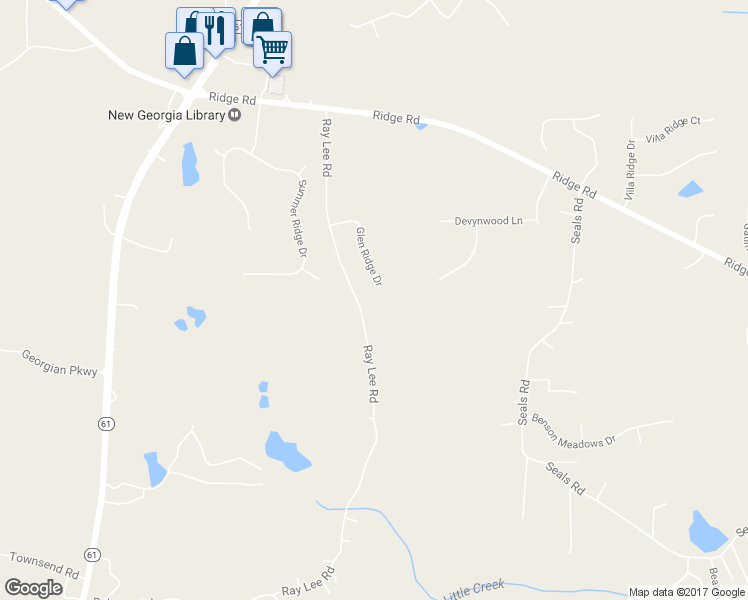 map of restaurants, bars, coffee shops, grocery stores, and more near 252 Glen Ridge Drive in Villa Rica