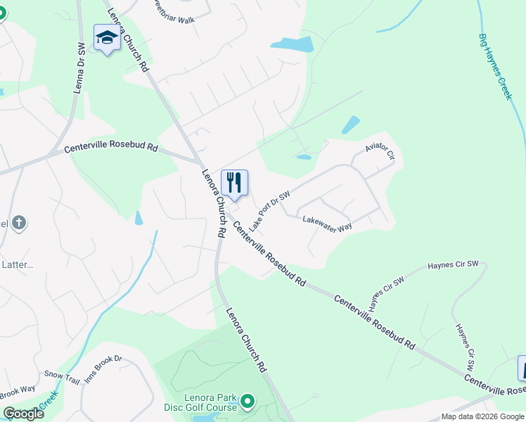 map of restaurants, bars, coffee shops, grocery stores, and more near 4023 Port Springs Circle in Snellville