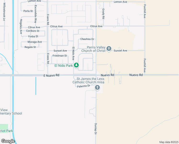 map of restaurants, bars, coffee shops, grocery stores, and more near 1549 Sweet Bay Drive in Perris