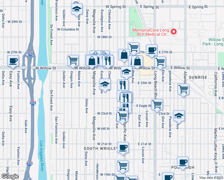 2450 Chestnut Avenue Long Beach Ca Walk Score Map Of Restaurants Bars Coffee S Grocery Ore Near 2450