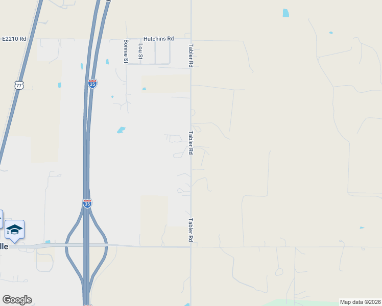 map of restaurants, bars, coffee shops, grocery stores, and more near Tabler Road in Thackerville