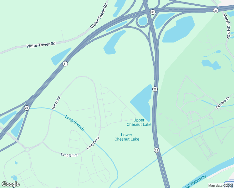 map of restaurants, bars, coffee shops, grocery stores, and more near 6261 Water Tower Road in Longs