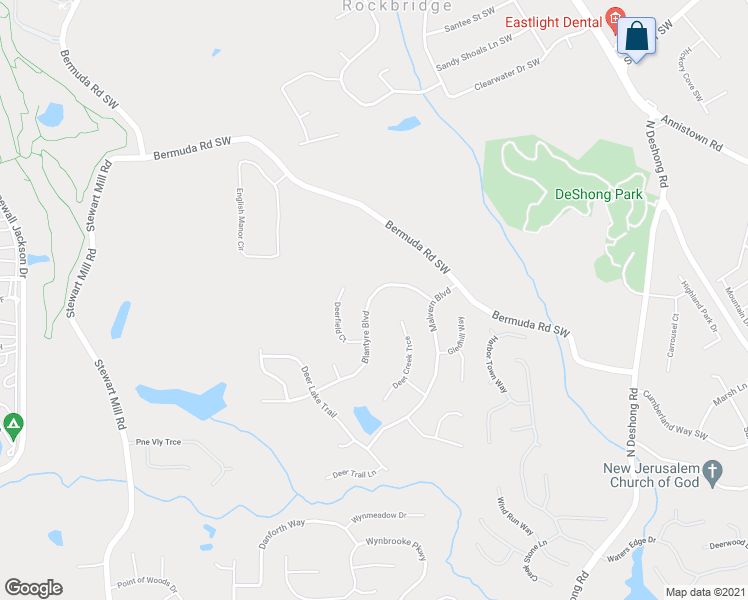map of restaurants, bars, coffee shops, grocery stores, and more near 6841 Blantyre Boulevard in Stone Mountain