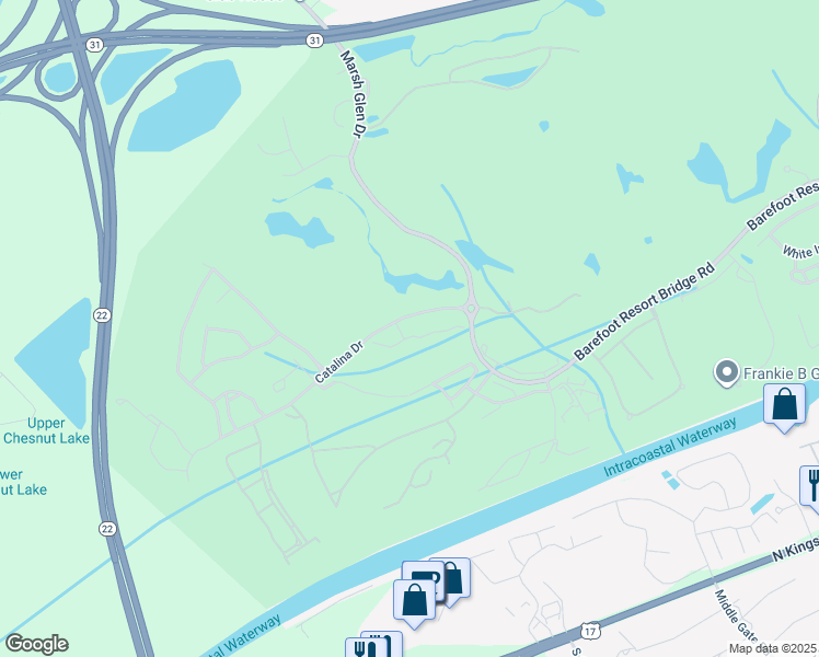 map of restaurants, bars, coffee shops, grocery stores, and more near 5825-2 Catalina Drive in North Myrtle Beach