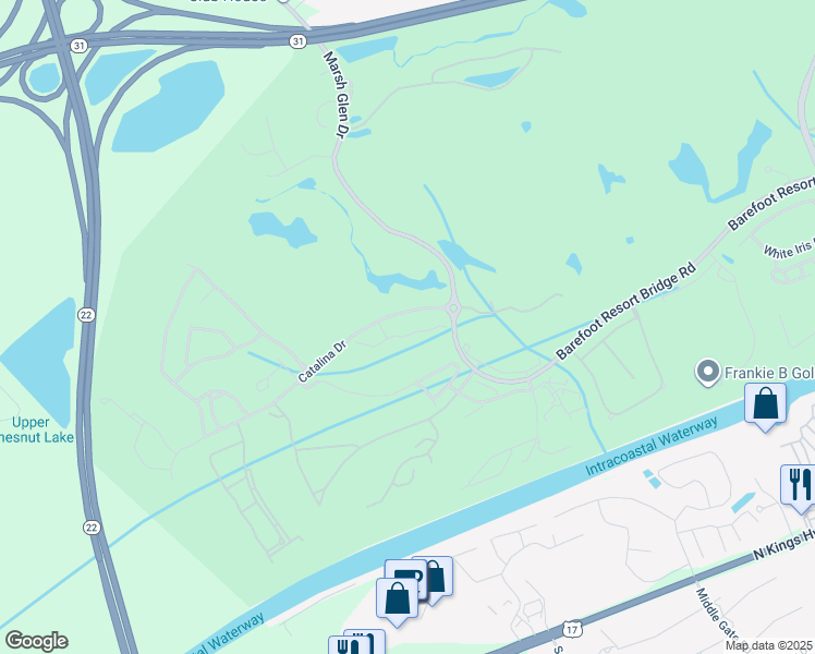 map of restaurants, bars, coffee shops, grocery stores, and more near 5825-2 Catalina Drive in North Myrtle Beach