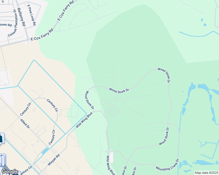 map of restaurants, bars, coffee shops, grocery stores, and more near 1001 Pochard Drive in Conway
