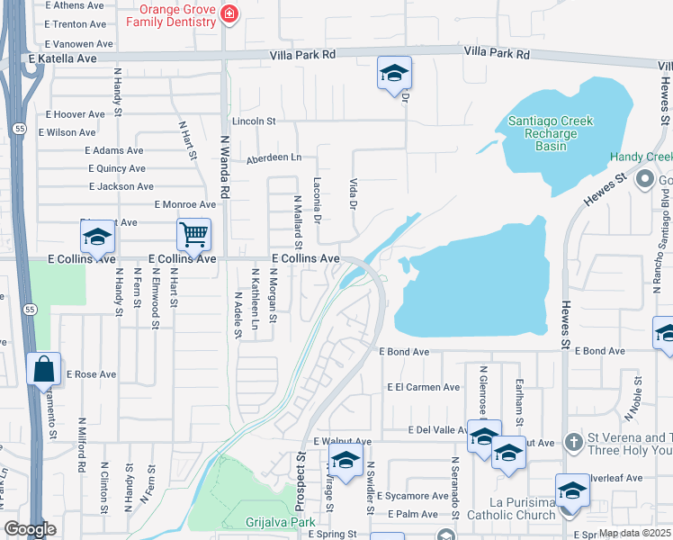 map of restaurants, bars, coffee shops, grocery stores, and more near 18161 Fernando Circle in Villa Park