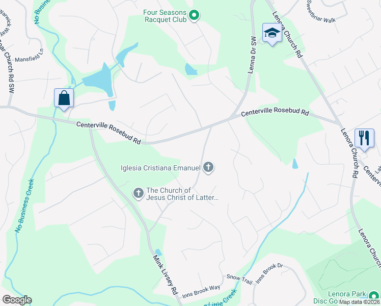 map of restaurants, bars, coffee shops, grocery stores, and more near 3315 Caleb Road Southwest in Snellville