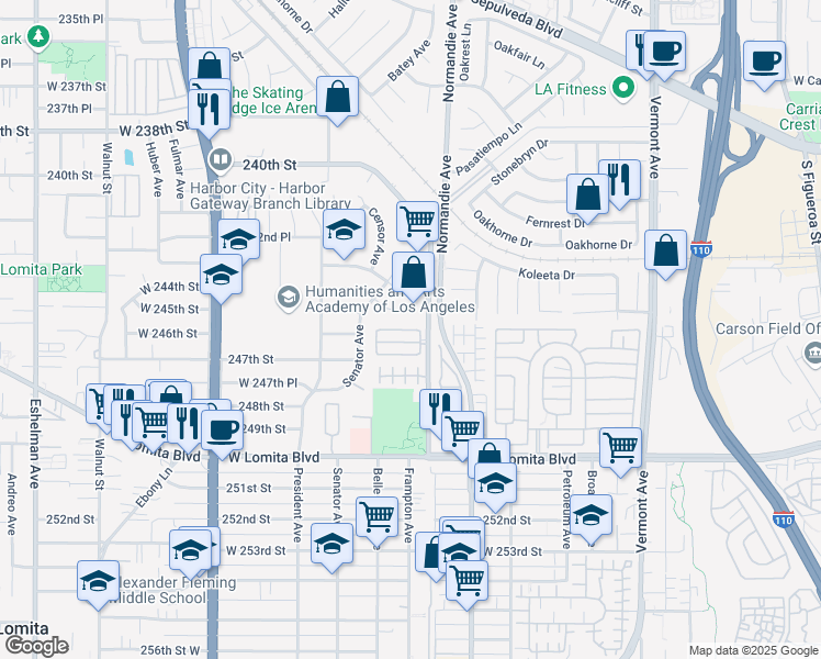 map of restaurants, bars, coffee shops, grocery stores, and more near 1339 Hunt Terrace in Los Angeles