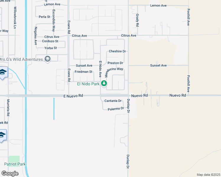 map of restaurants, bars, coffee shops, grocery stores, and more near 1602 Alberhill Street in Perris