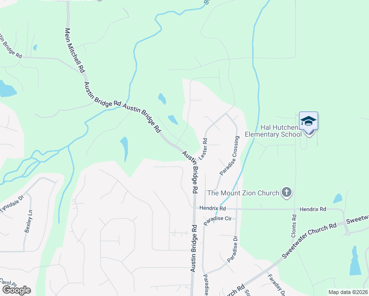 map of restaurants, bars, coffee shops, grocery stores, and more near 44 Ruth Court in Douglasville