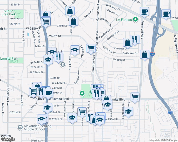 map of restaurants, bars, coffee shops, grocery stores, and more near 1339 Hunt Terrace in Los Angeles