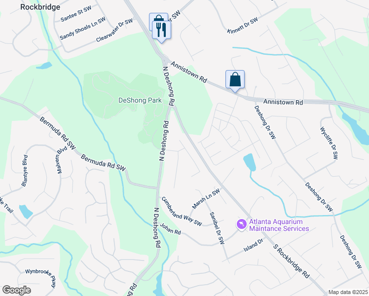 map of restaurants, bars, coffee shops, grocery stores, and more near 2987 Belvedere Drive in Stone Mountain